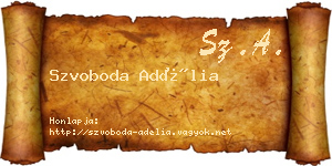Szvoboda Adélia névjegykártya